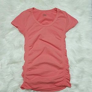 Athleta side ruched workout top Light Pink Size S